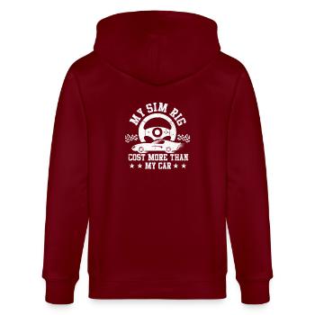 Simracer Esports Enthusiast Sim Racing - Stanley/Stella CULTIVATOR  Unisex Organic Hooded Jacket - burgundy - Back - Anna (173cm)