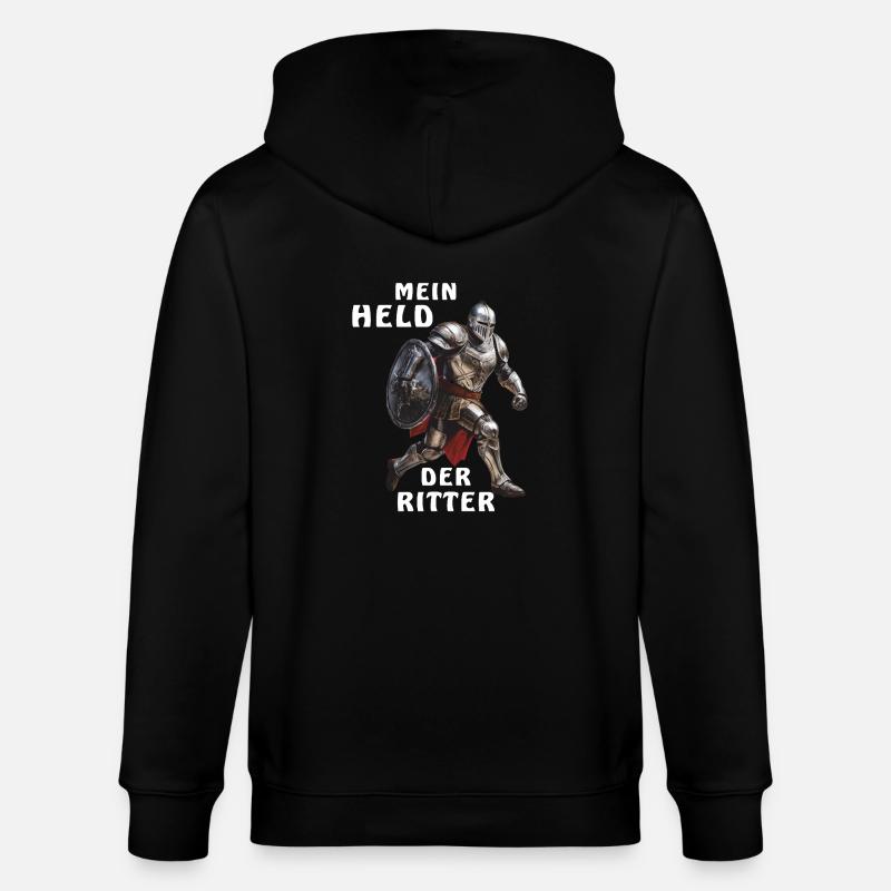 MEIN HELD DER RITTER - Stanley/Stella Unisex Bio-Kapuzenjacke CULTIVATOR  - Schwarz