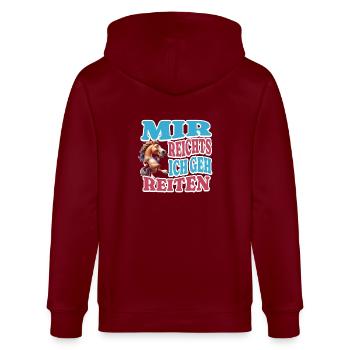 I've had enough riding - Stanley/Stella CULTIVATOR  Unisex Organic Hooded Jacket - burgundy - Back - Anna (173cm)