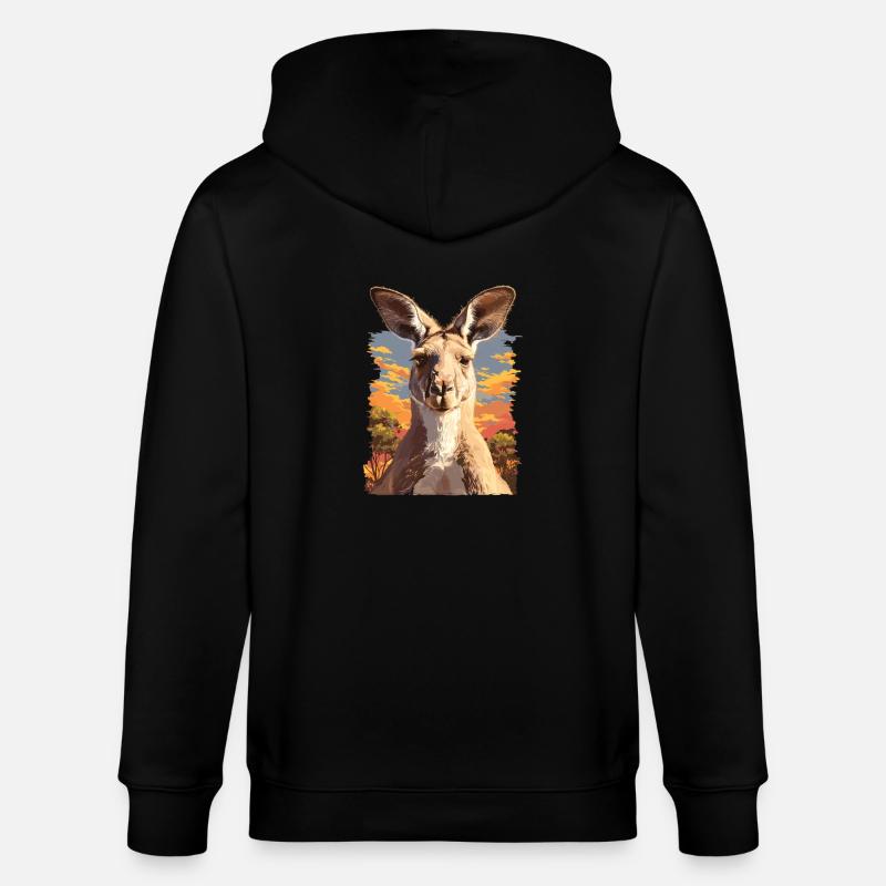 Kangaroos Kangaroo - Stanley/Stella CULTIVATOR  Unisex Organic Hooded Jacket - black