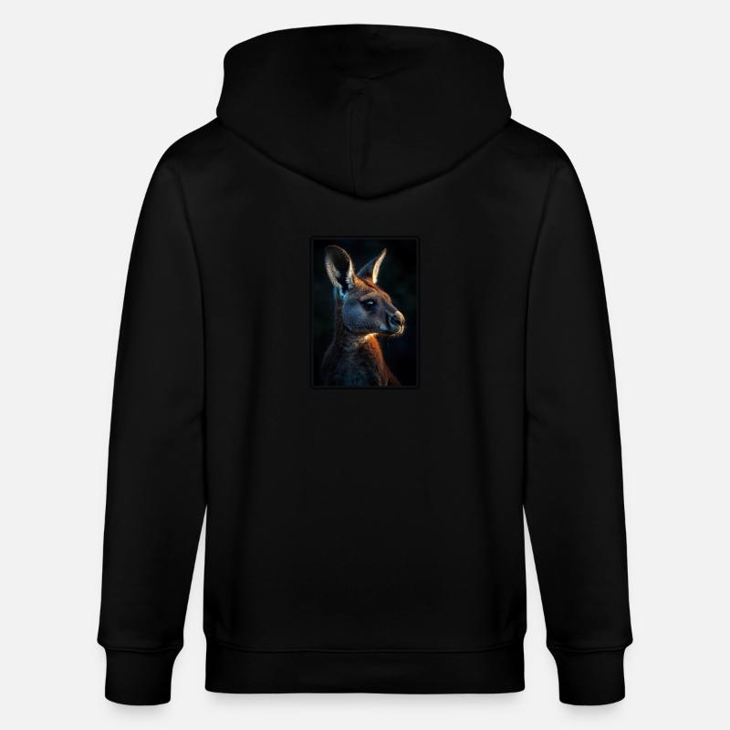 Kängurus Känguru - Stanley/Stella Unisex Bio-Kapuzenjacke CULTIVATOR  - Schwarz
