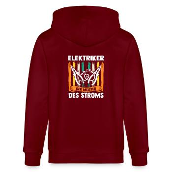 Master Electrician Electrical Engineer Electrician - Stanley/Stella CULTIVATOR  Unisex Organic Hooded Jacket - burgundy - Back - Anna (173cm)
