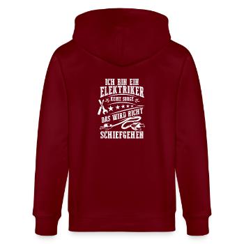 Master Electrician Electrical Engineer Electrician - Stanley/Stella CULTIVATOR  Unisex Organic Hooded Jacket - burgundy - Back - Anna (173cm)