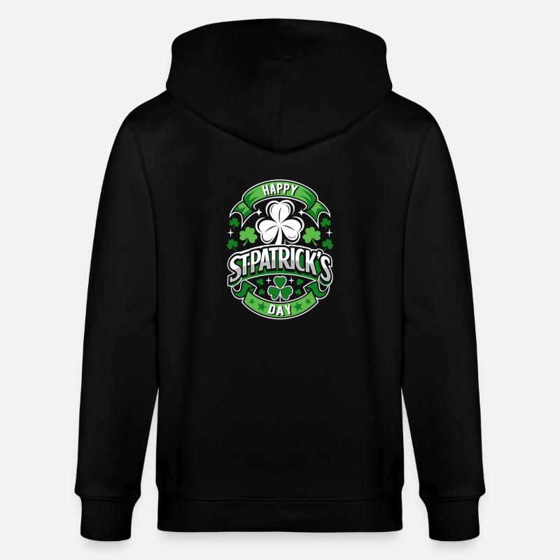Bonne Saint-Patrick - Shamrock - Irlande - Veste à capuche bio CULTIVATOR Stanley/Stella Unisexe - noir
