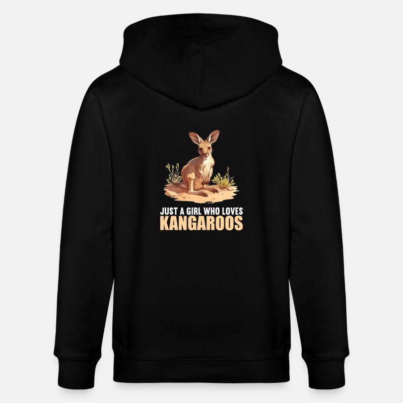 Kängurus Känguru - Stanley/Stella Unisex Bio-Kapuzenjacke CULTIVATOR  - Schwarz