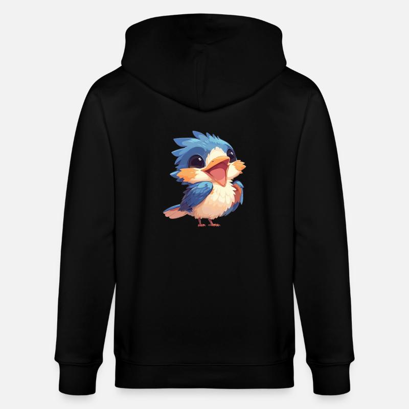 Eisvögel Eisvogel - Stanley/Stella Unisex Bio-Kapuzenjacke CULTIVATOR  - Schwarz