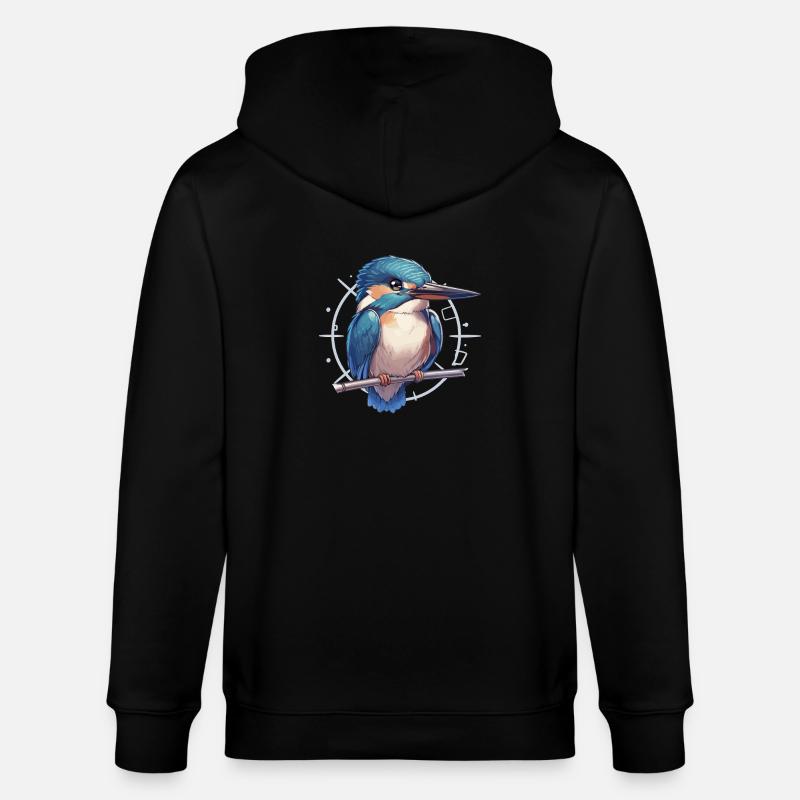 Eisvögel Eisvogel - Stanley/Stella Unisex Bio-Kapuzenjacke CULTIVATOR  - Schwarz