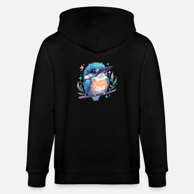 Eisvögel Eisvogel - Stanley/Stella Unisex Bio-Kapuzenjacke CULTIVATOR  - Schwarz