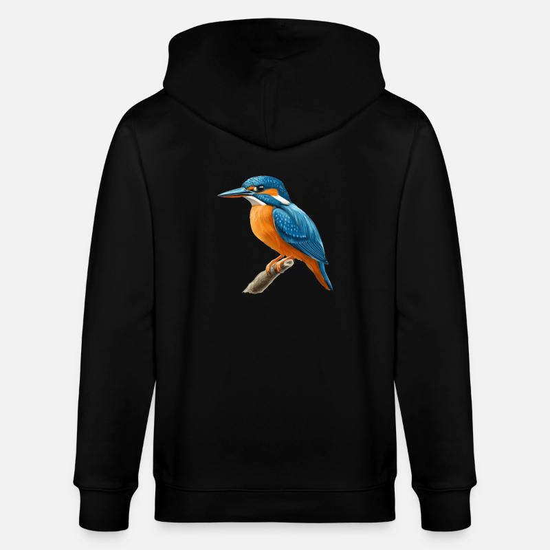 Eisvögel Eisvogel - Stanley/Stella Unisex Bio-Kapuzenjacke CULTIVATOR  - Schwarz