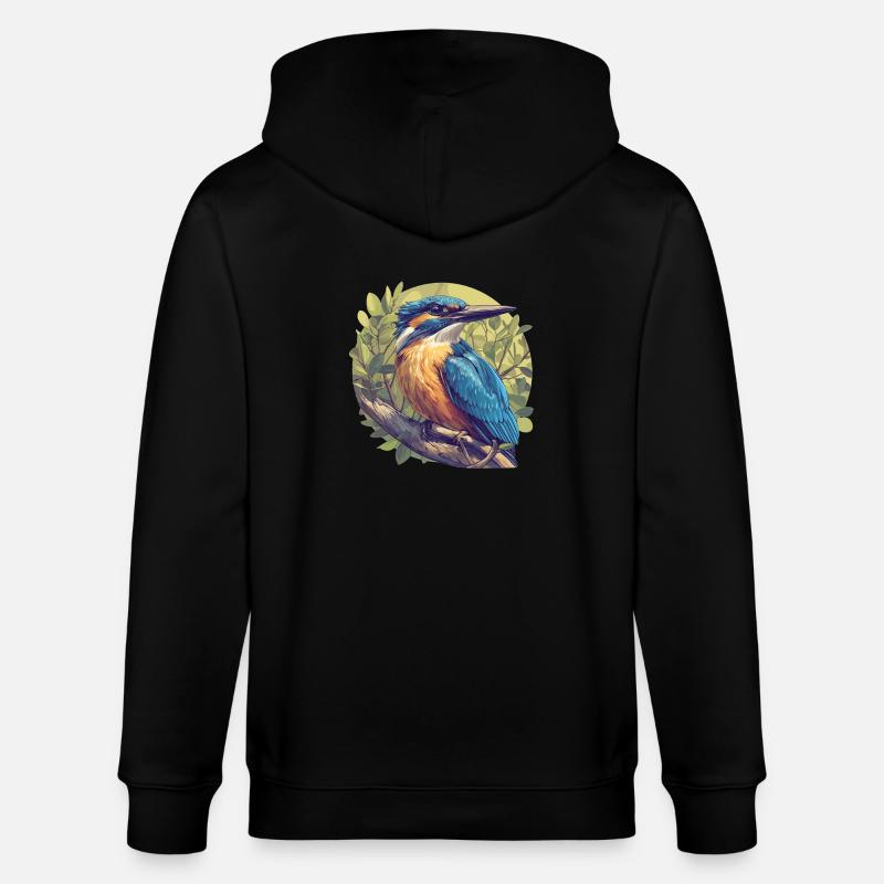 Eisvögel Eisvogel - Stanley/Stella Unisex Bio-Kapuzenjacke CULTIVATOR  - Schwarz