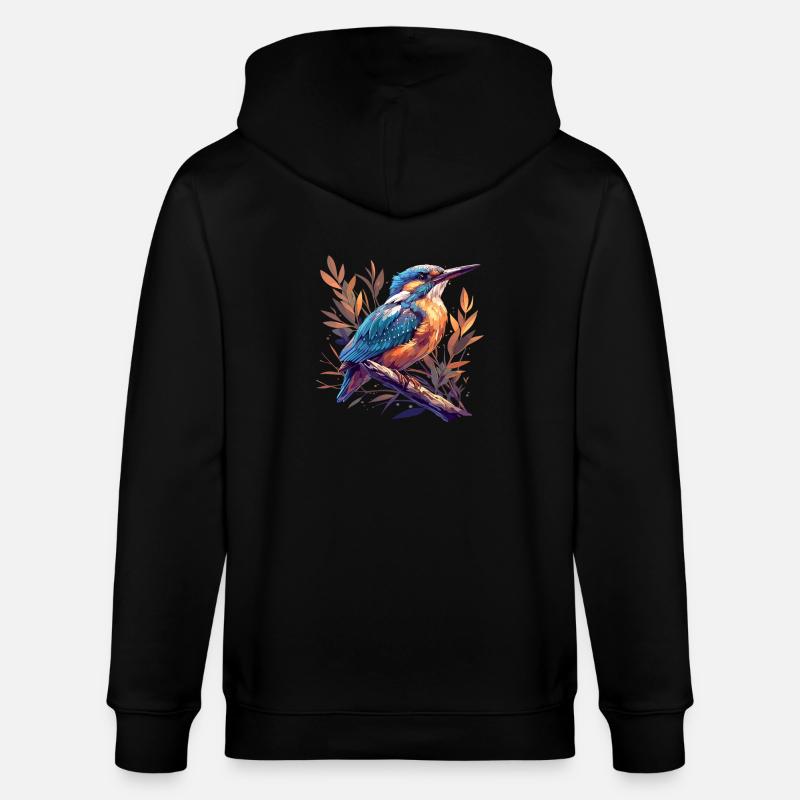 Eisvögel Eisvogel - Stanley/Stella Unisex Bio-Kapuzenjacke CULTIVATOR  - Schwarz