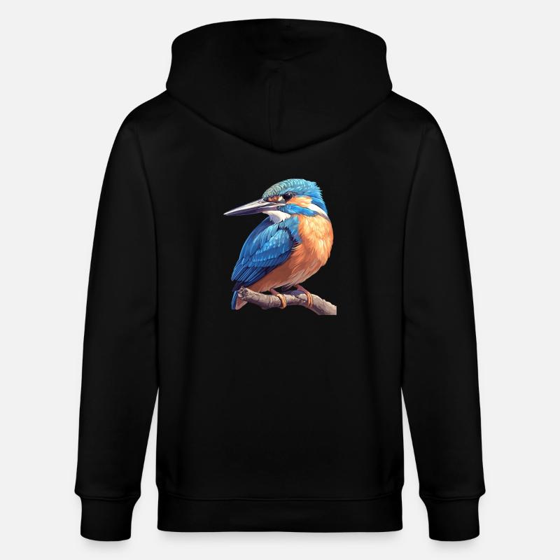 Eisvögel Eisvogel - Stanley/Stella Unisex Bio-Kapuzenjacke CULTIVATOR  - Schwarz