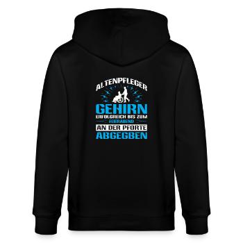 Altenpfleger Geschenk Altenpflege Pflegefachkraft - Stanley/Stella Unisex Bio-Kapuzenjacke CULTIVATOR  - Schwarz - Hinten - Anna (173cm)