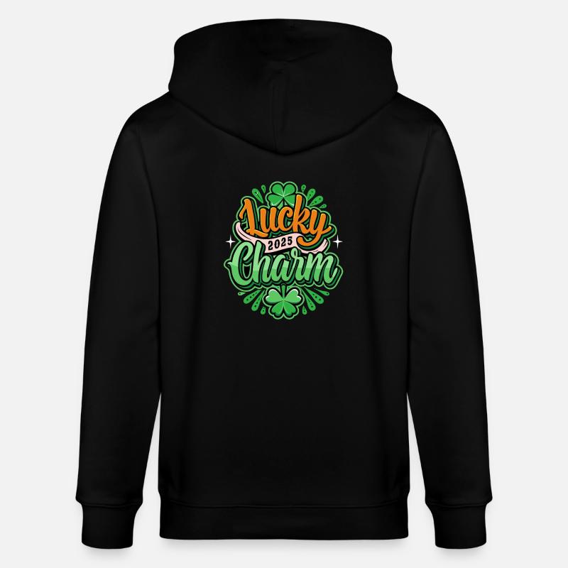 Porte-bonheur - Saint-Patrick - Irlande - Veste à capuche bio CULTIVATOR Stanley/Stella Unisexe - noir