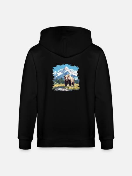 Kodiak Bear Kodiak Bear - Stanley/Stella CULTIVATOR Unisex Organic Hooded Jacket - black