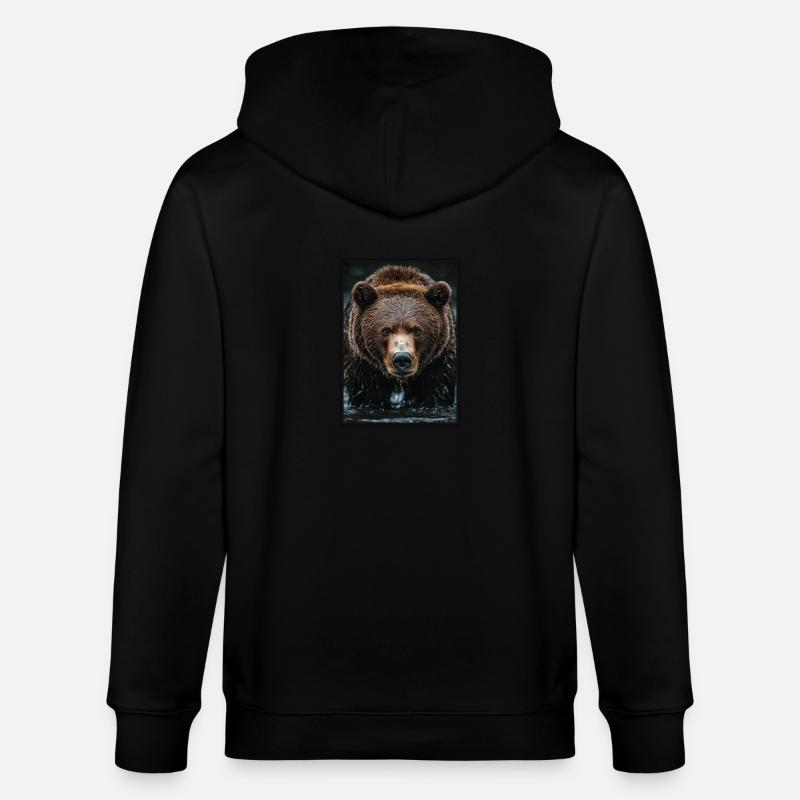 Kodiakbären Kodiakbär - Stanley/Stella Unisex Bio-Kapuzenjacke CULTIVATOR  - Schwarz