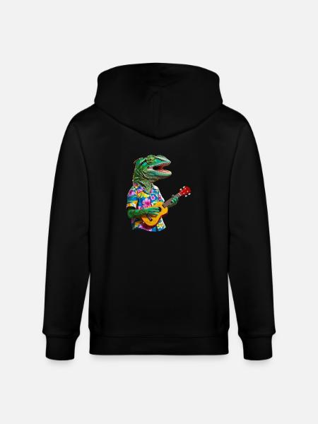 Chameleon joue du ukulélé - Veste à capuche bio CULTIVATOR Stanley/Stella Unisexe - noir