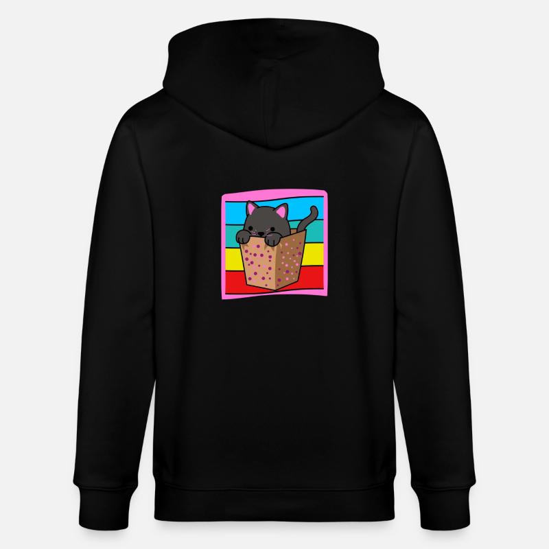 Chat dans une boîte - Veste à capuche bio CULTIVATOR Stanley/Stella Unisexe - noir