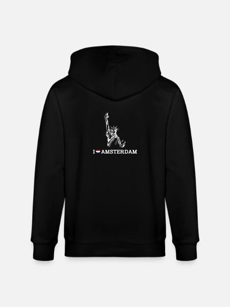 Jeg elsker Amsterdam Hollandsk Frihedsgudinde Pun - Stanley/Stella økologisk unisex-hættejakke CULTIVATOR  - sort