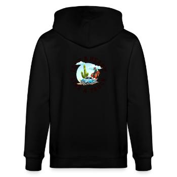 Ich habe ein Herz wie ein Truck - Stanley/Stella Unisex Bio-Kapuzenjacke CULTIVATOR  - Schwarz - Hinten - Anna (173cm)