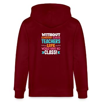 Instituteur sans enseignant Vie sans classe - Veste à capuche bio CULTIVATOR Stanley/Stella Unisexe - bordeaux - Dos - Anna (173cm)