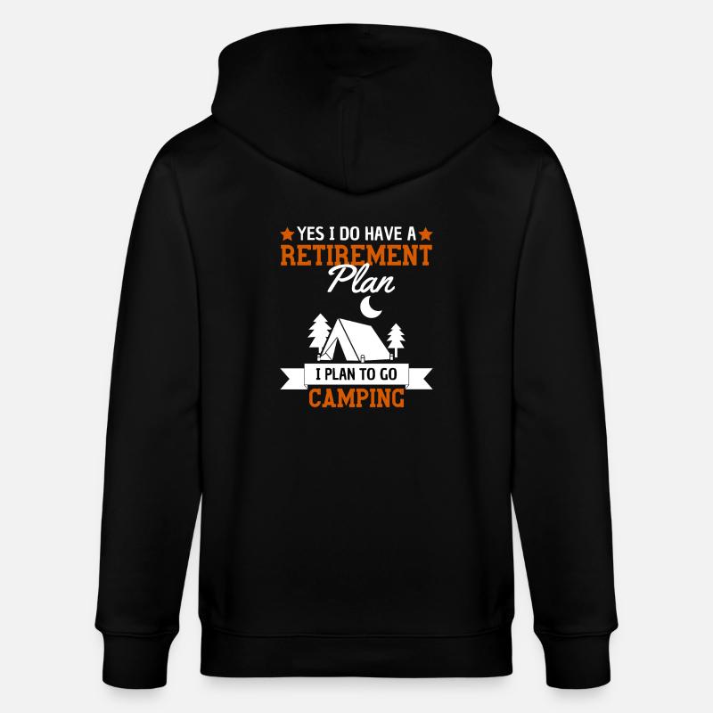 Camping Retirement Plan Pensioners Camping - Stanley/Stella CULTIVATOR  Unisex Organic Hooded Jacket - black