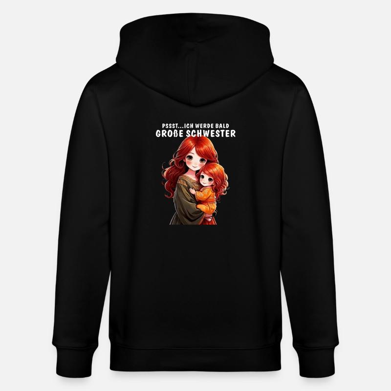 PSSST...ICH WERDE BALD GROßE SCHWESTER - Stanley/Stella Unisex Bio-Kapuzenjacke CULTIVATOR - Schwarz
