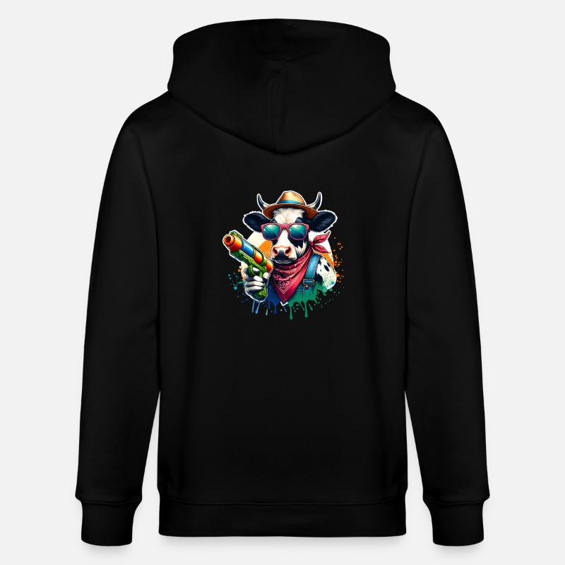Pistolet à eau vache - Veste à capuche bio CULTIVATOR Stanley/Stella Unisexe - noir