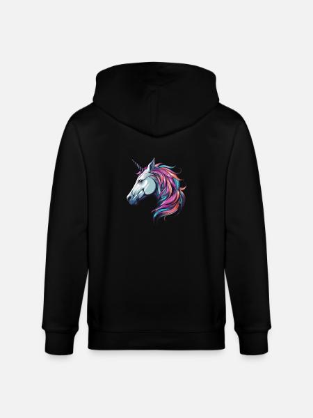 Einhorn Portrait - Stanley/Stella Unisex Bio-Kapuzenjacke CULTIVATOR - Schwarz