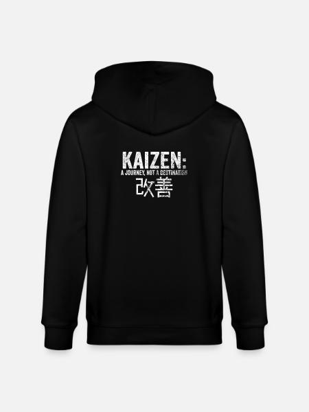 Kaizen A Journey Not A Destination - Stanley/Stella CULTIVATOR  Unisex Organic Hooded Jacket - black