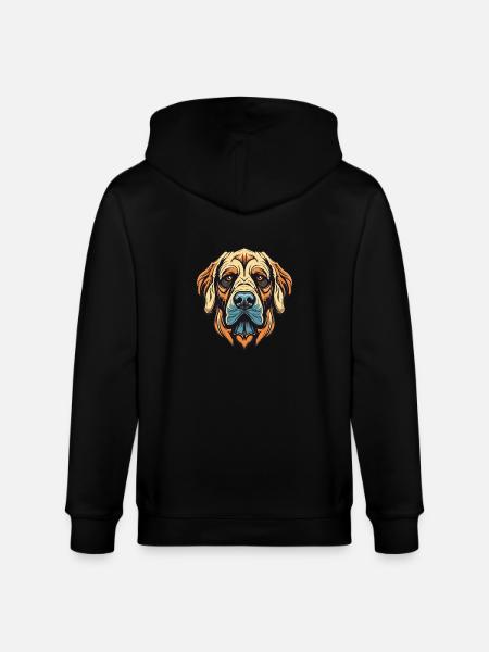 Kangal Dog Portrait - Stanley/Stella CULTIVATOR Unisex Organic Hooded Jacket - black