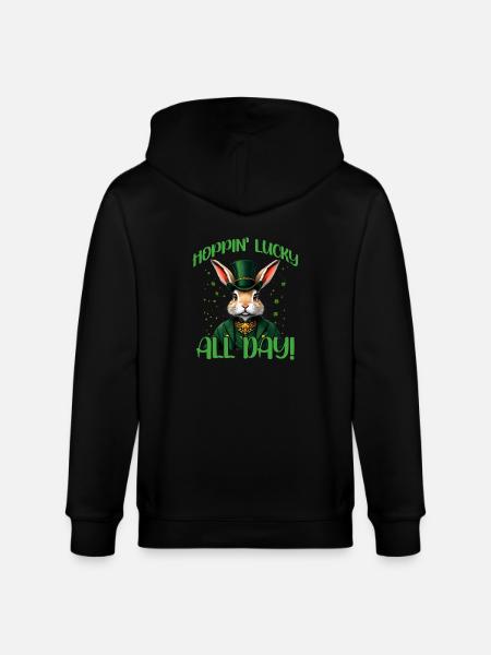 Happin Lucky All day - Stanley/Stella CULTIVATOR  Unisex Organic Hooded Jacket - black