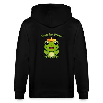 Karneval Party Kostüm BUSSI DEM FROSCH Lustiges - Stanley/Stella Unisex Bio-Kapuzenjacke CULTIVATOR  - Schwarz - Hinten - Anna (173cm)
