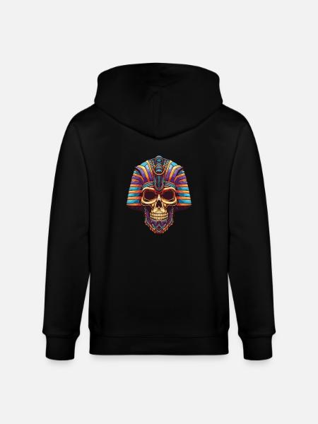 Pharaoh Skull - Stanley/Stella CULTIVATOR Unisex Organic Hooded Jacket - black