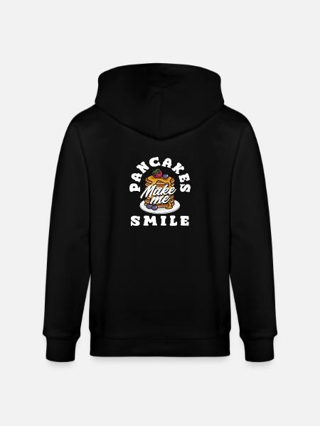 Pancakes make me smile - Stanley/Stella CULTIVATOR Unisex Organic Hooded Jacket - black