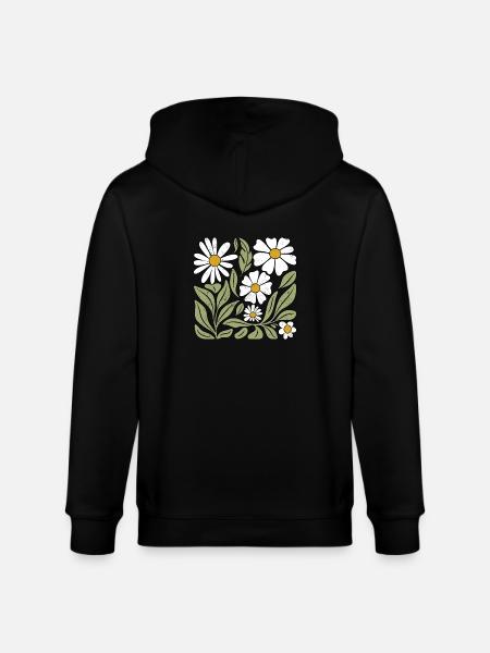 Gänseblümchen Blume Boho Blumen - Stanley/Stella Unisex Bio-Kapuzenjacke CULTIVATOR  - Schwarz
