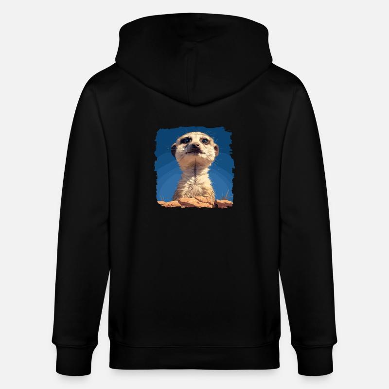 Meerkat Erdmännchen - Stanley/Stella Unisex Bio-Kapuzenjacke CULTIVATOR  - Schwarz