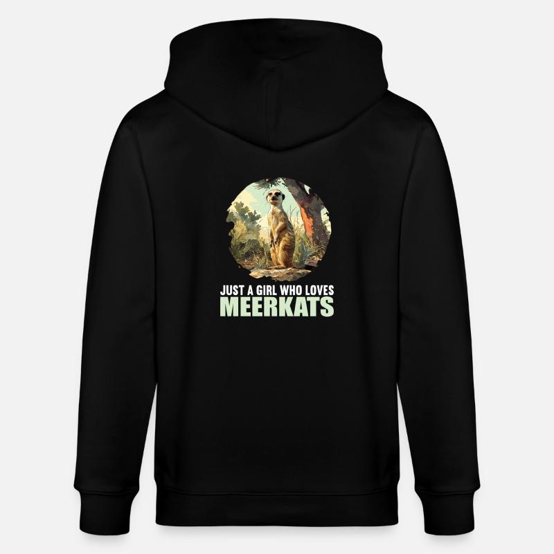 Meerkat Erdmännchen - Stanley/Stella Unisex Bio-Kapuzenjacke CULTIVATOR  - Schwarz