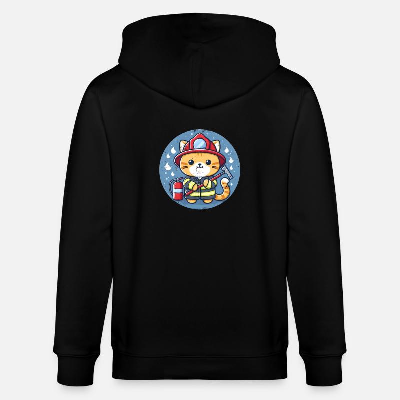 Chat pompier - Veste à capuche bio CULTIVATOR Stanley/Stella Unisexe - noir