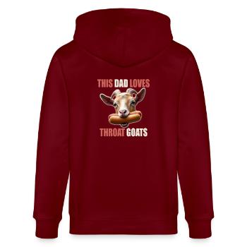 Throat goat inappropriate embarrassing airport - Stanley/Stella CULTIVATOR  Unisex Organic Hooded Jacket - burgundy - Back - Anna (173cm)