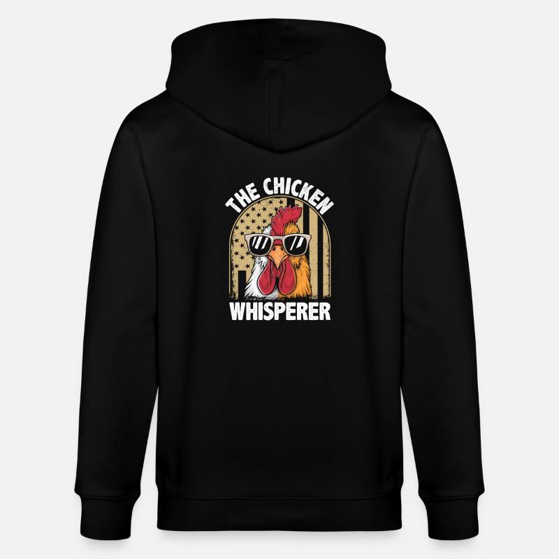 Lustiges Hühnerflüsterer Design - Stanley/Stella Unisex Bio-Kapuzenjacke CULTIVATOR  - Schwarz