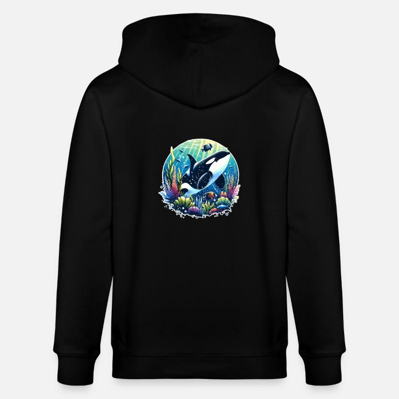 Orque Épaulard - Veste à capuche bio CULTIVATOR Stanley/Stella Unisexe - noir