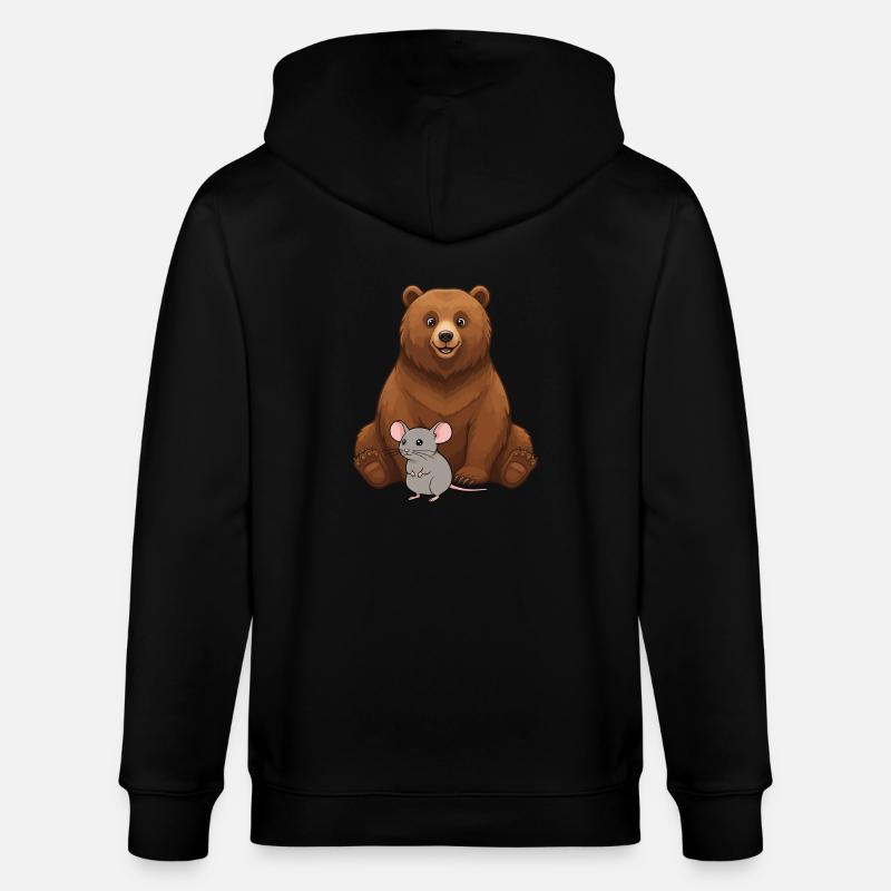 Bär und Maus Beste Freunde - Stanley/Stella Unisex Bio-Kapuzenjacke CULTIVATOR  - Schwarz