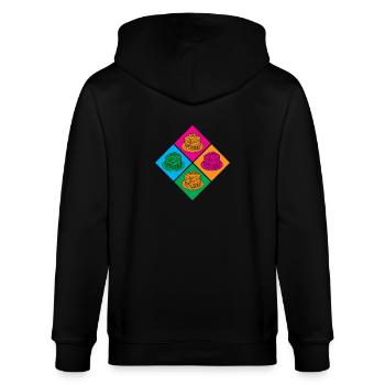 Crêpes colorées Pop Art Connoisseur Point culminant - Veste à capuche bio CULTIVATOR Stanley/Stella Unisexe - noir - Dos - Anna (173cm)