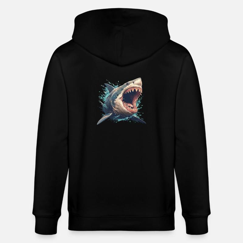 Requins Requin - Veste à capuche bio CULTIVATOR Stanley/Stella Unisexe - noir