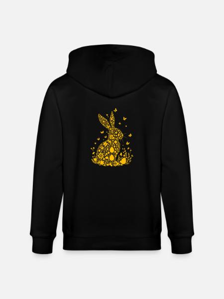 Easter Bunny - Stanley/Stella CULTIVATOR Unisex Organic Hooded Jacket - black