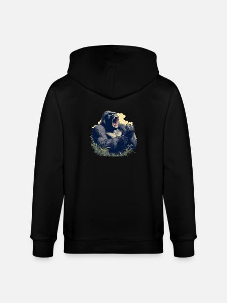 Berggorillas Berggorilla - Stanley/Stella Unisex Bio-Kapuzenjacke CULTIVATOR - Schwarz