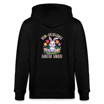 Brötchen-glaubwürdige Osterstimmung - Stanley/Stella Unisex Bio-Kapuzenjacke CULTIVATOR  - Schwarz - Hinten - Anna (173cm)