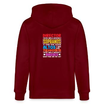 Musical Liebhaber Spaßige Chorstimmen Zitate - Stanley/Stella Unisex Bio-Kapuzenjacke CULTIVATOR  - Burgunderrot - Hinten - Anna (173cm)