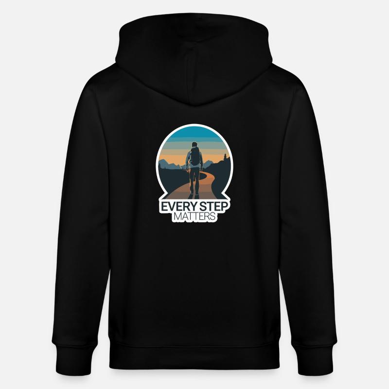 VOYAGE, CHAQUE PAS COMPTE - Veste à capuche bio CULTIVATOR Stanley/Stella Unisexe - noir